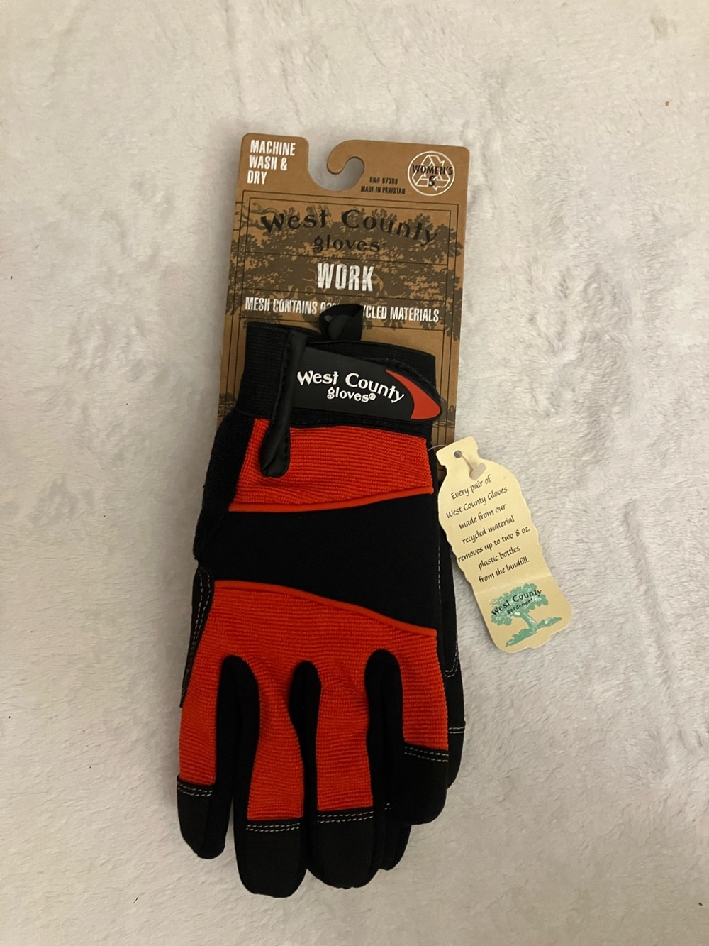 West County Women's Work Gloves - Red and Black